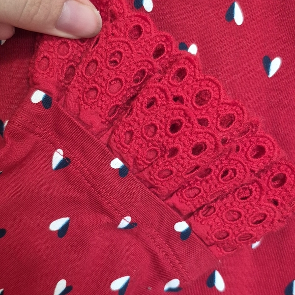 Charter Club Women’s Red Heart Print Long Sleeve Top – Size XL - Picture 3 of 6